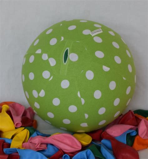 Fabric Balloon Ball Cover Toy Lime Green Large White Polka Etsy