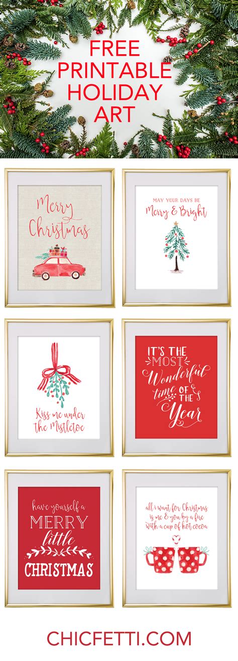 36+ beautiful christmas wall decorating ideas. Christmas Free Printable Wall Art - Download Free Christmas Art - Chicfetti