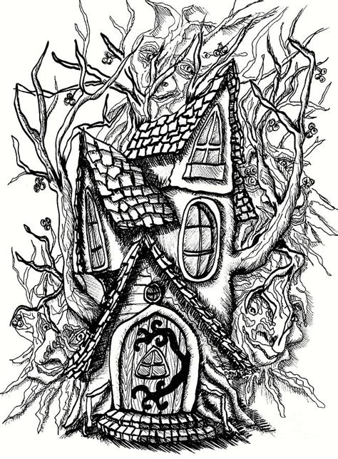 Maybe you would like to learn more about one of these? Fairy Houses and Forest Faces in the Woods Drawing by Dawn ...
