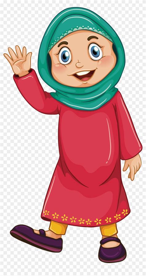 Muslim Girl Islam Clip Art Muslim Lady Cartoon Vector Free