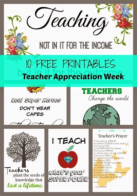 10 Free Printables For Teacher Appreciation Week Teacher Quotes
