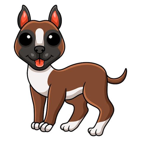 Premium Vector Cute Little Boxer Dog Cartoon
