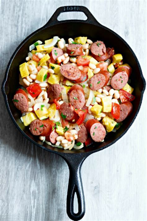 We have used both regular smoked sausage and turkey smoked sausage in recipes like this with good results. Speedy Summer Squash and Smoked Sausage Skillet Recipe ...