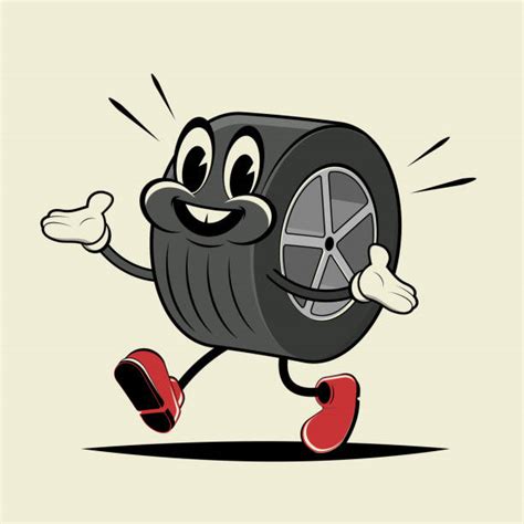 2400 Cartoon Of A Tire Mascot Stock Illustrations Royalty Free