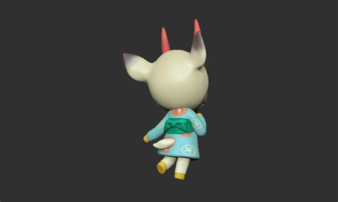 Polyjet 3d Printed Animal Crossing Villager Shino The Deer Full Color