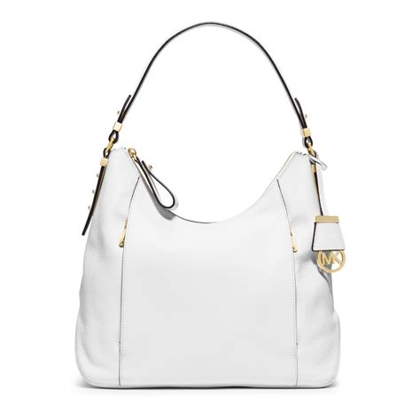 Lyst Michael Kors Bowery Large Leather Shoulder Bag In White