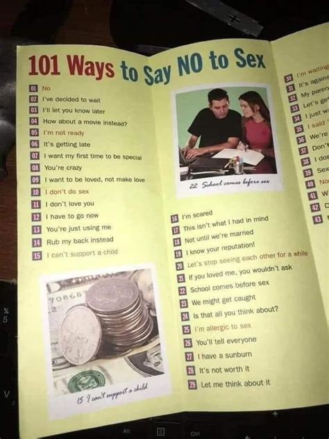 101 Ways To Say No To Sex Myconfinedspace