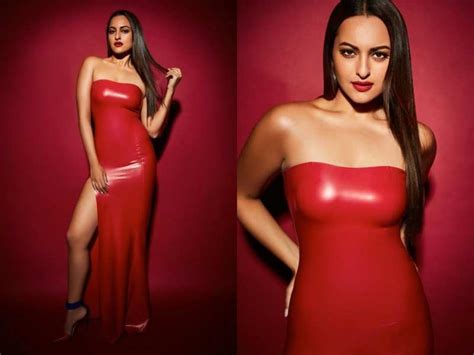 Sonakshi Sinha Looks Sizzling Hot In This Red Dress