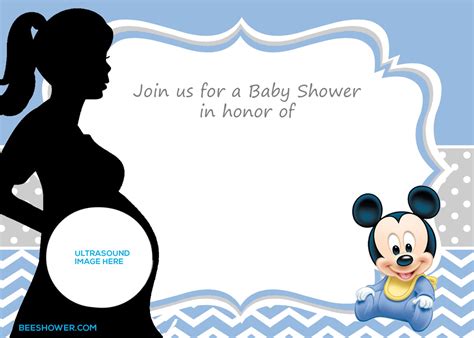 More details disney mickey and friends stripe 5x7 stationery card by yours truly. FREE Printable Mickey Mouse Baby Shower Invitation ...