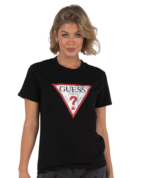 Guess Jeans Classic Logo T Shirt In Jet Black Fast Shipping And Easy Returns City Beach Australia