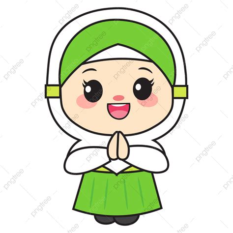 Salam Gadis Kecil Chibi Yang Lucu Muslimah Kartun Anak Png Dan