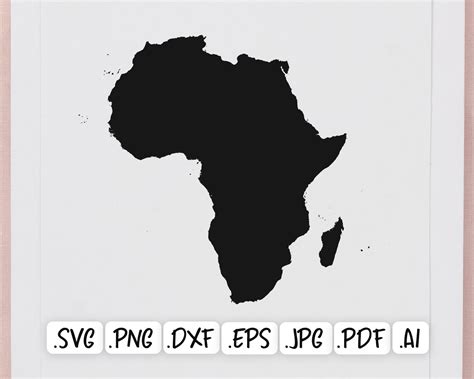 Map Of Africa Map Svg Design Solid Color Etsy