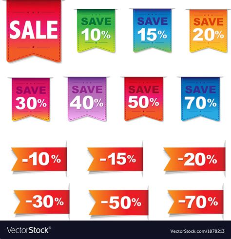 Discount Labels And Ribbons Set Royalty Free Vector Image