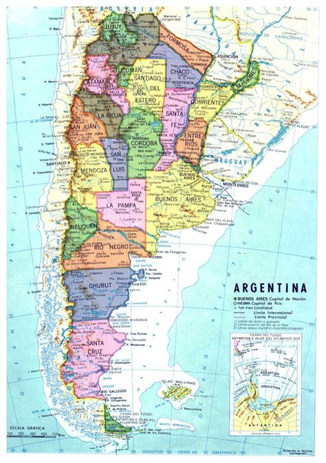 Detallado Mapa Político Y Administrativo De Argentina Argentina
