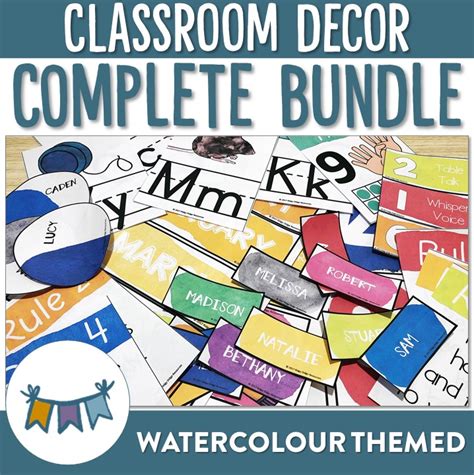 Watercolour Classroom Decor Bundle Ridgy Didge Resources