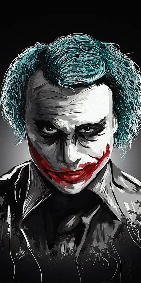 1080x2160 Joker Heath Ledger Art 4k One Plus 5thonor 7xhonor View 10