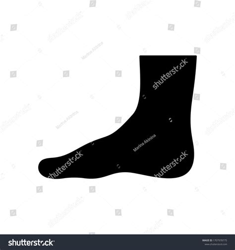 Human Foot Profile Outline Icon Mans Stock Vector Royalty Free
