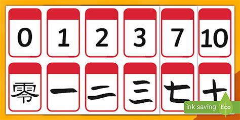 0 10 Numbers In Mandarin Chinese Matching Flashcards Flashcards