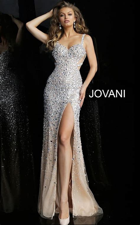 sparkly gold sequins mermaid evening dresses sexy side high slit sweetheart plunging neck women