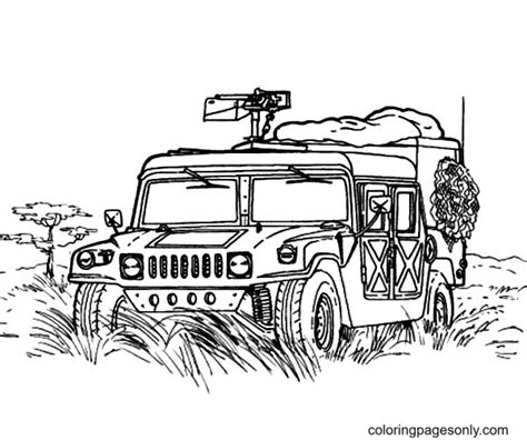 Military Jeep Patrol Coloring Page Free Printable Coloring Pages
