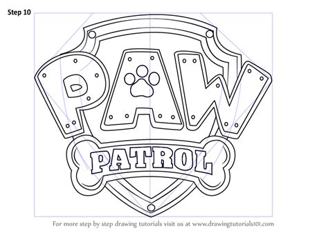 How To Draw Paw Patrol Badge Paw Patrol Step By Step