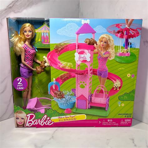 barbie slide and spin pups playset y1172 hobbies and toys toys and games on carousell