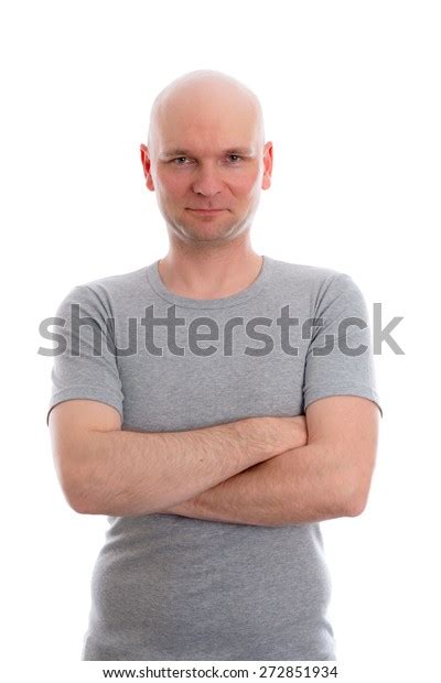 Man Bald Head Gray Shirt Looking Stock Photo 272851934 Shutterstock