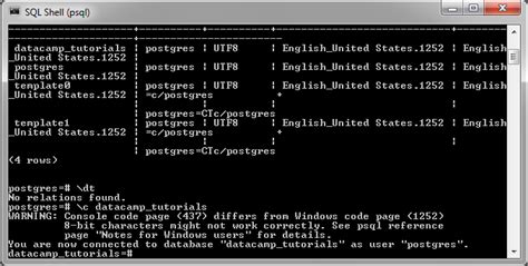 Psql Commands 10 Command Line Utilities In Postgresql Datacamp