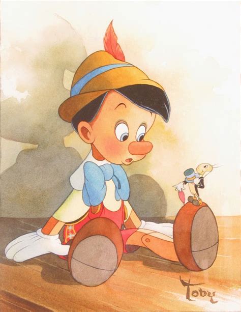 Pinocchio And Jiminy Cricket Disney Fine Art Dibujos De