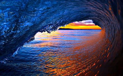 3840x2160px Free Download Hd Wallpaper Wave Curl Ocean Sunset