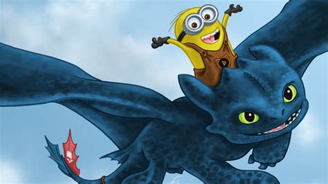Toothless And Minion Hd Cartoons 4k Wallpapers Images