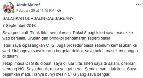 Tapi, bolehkah main gabungkan saja?. Cemasnya Bila Bayi Lemas, Graf CTG Macam Kawah. Caesar ...