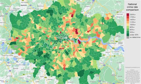London violent crime statistics in maps and graphs. July 2024