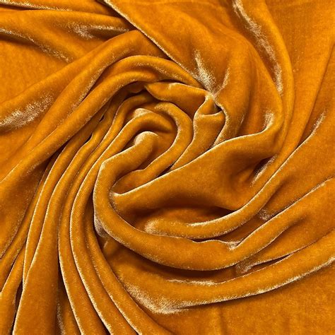 Yellow Sandwashed Silk Velvet Fabric — Tissus En Ligne