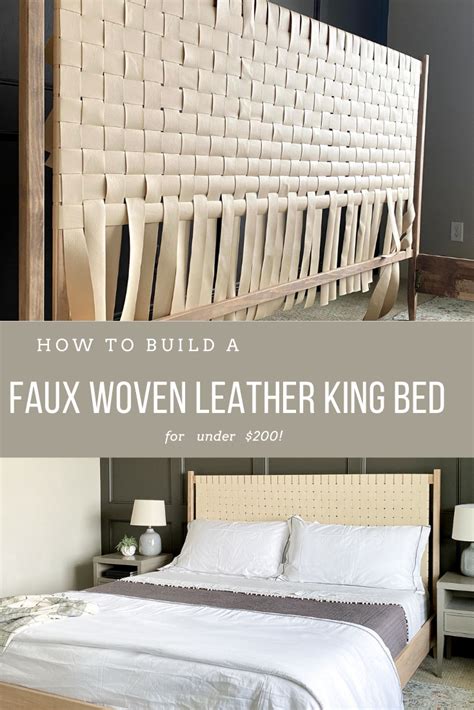 How To Build A Woven Faux Leather Headboard Diy Leather Headboard