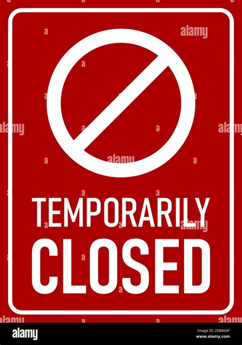 Closed Restaurant Notice Stock Vector Images Alamy