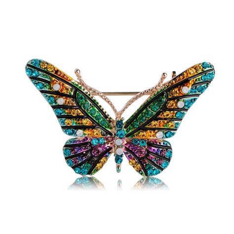 Blucome Butterfly Brooches Women Scarf Clips Dress Pins Jewelry
