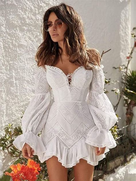 The Boldly Beautiful White Eyelet Off The Shoulder Mini Dress Is A Dream Come True Lovely White