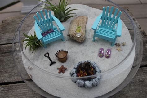 Miniature Beach Vacation With Campfire Miniature Beach Scene Miniature