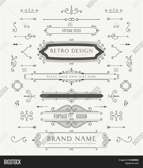 Set Vintage Vector And Photo Free Trial Bigstock