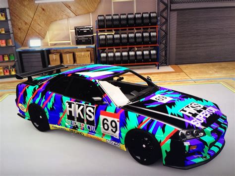 Nissan R34 GTR V SPEC 2 HKS Super Oil Custom Paintjob Nissan R34 R34