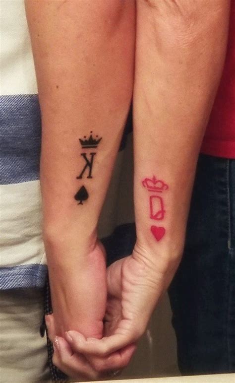 perfect king of spades and queen of hearts tattoo kingandqueentat commitment queen of