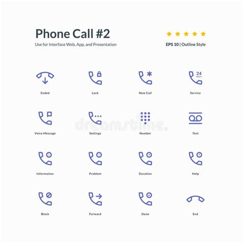 Phone Call Icon Set Interface App Part 2 Vector Graphic Design