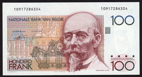 Belgium 100 Francs Banknote 1982 Hendrik Beyaertworld Banknotes