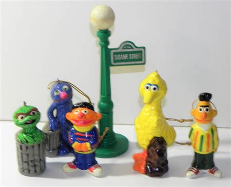 Vintage Sesame Street Set Of 5 Christmas Ornaments Big Bird Etsy