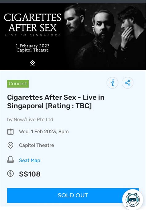Ic Wts Cigarettes After Sex Concert Ticket Tickets And Vouchers Event Tickets On Carousell