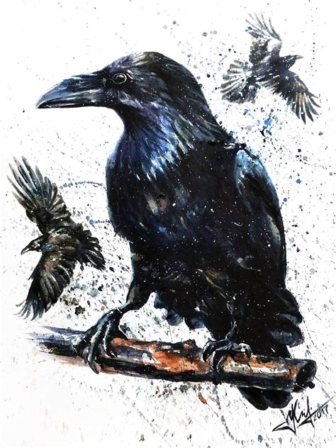 Raven Watercolor Konstantin Kalinin On Artstation At