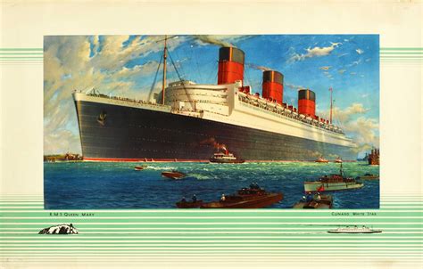 William Mcdowell Original Vintage Ship Poster Cunard White Star Rms