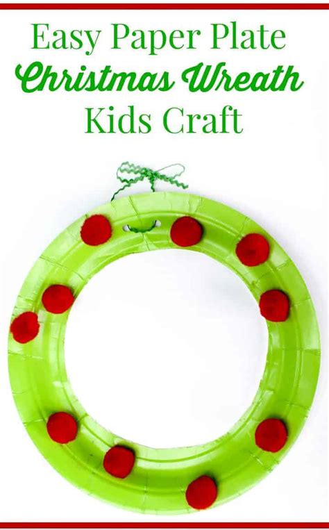 Paper Plate Wreath Christmas Craft For Kids