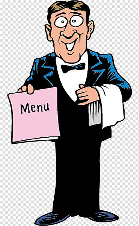 Waiter Restaurant Illustration Waiter With The Menu Transparent